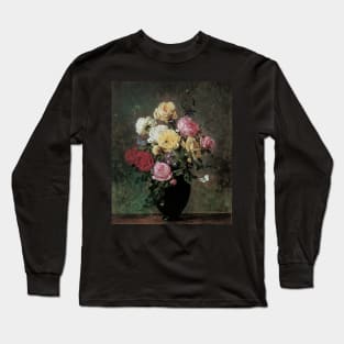 Still Life with Flowers in a Vase by Olaf August Hermansen Long Sleeve T-Shirt